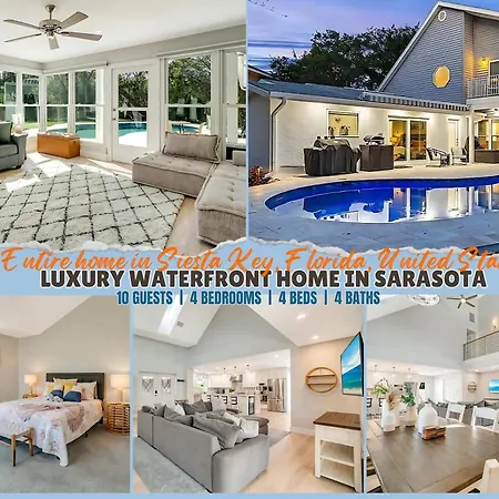 Sarasota 4Br Waterfront Island Home Pool Dock